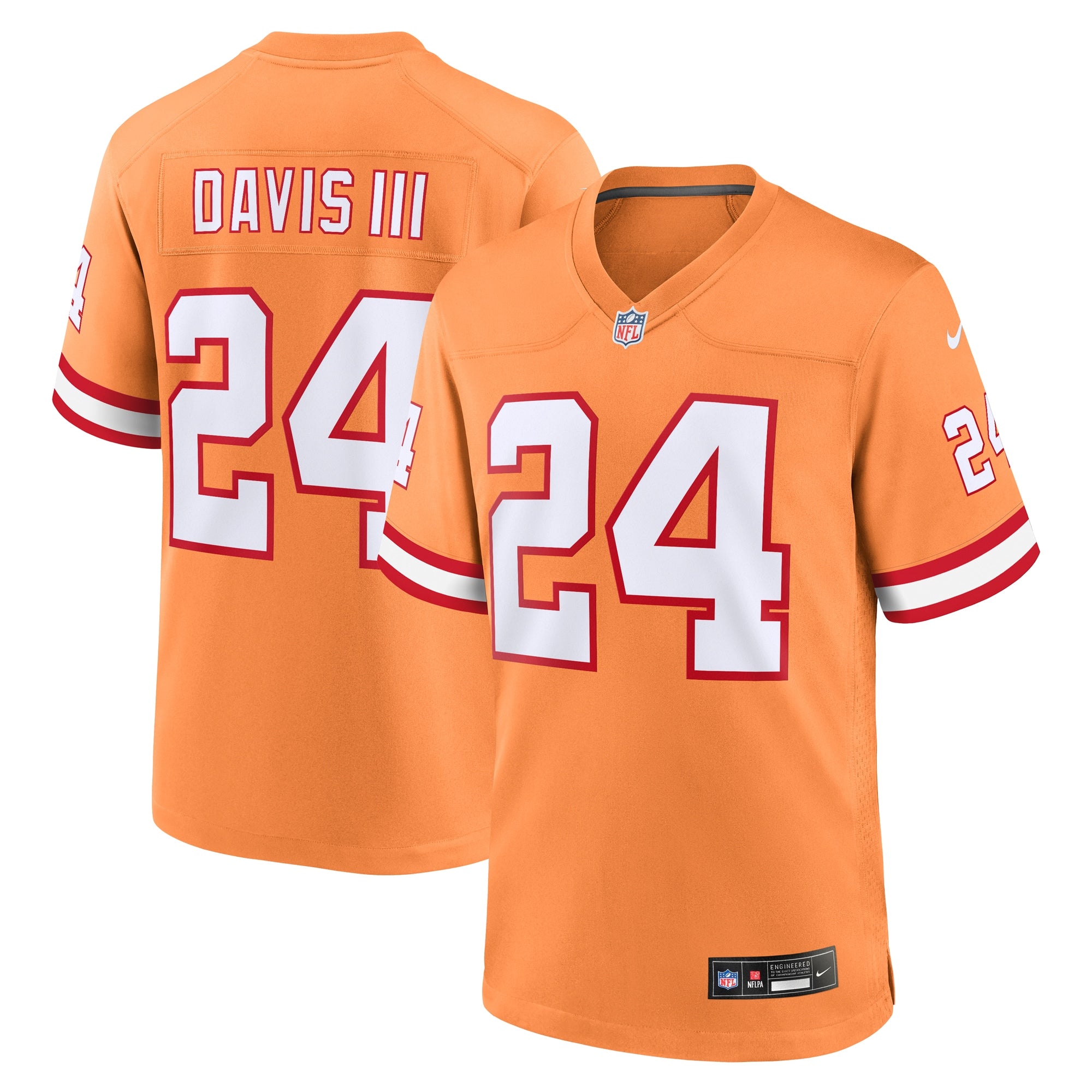 Carlton Davis III Tampa Bay Buccaneers Nike Game Player Jersey - Red/Orange - Image 6