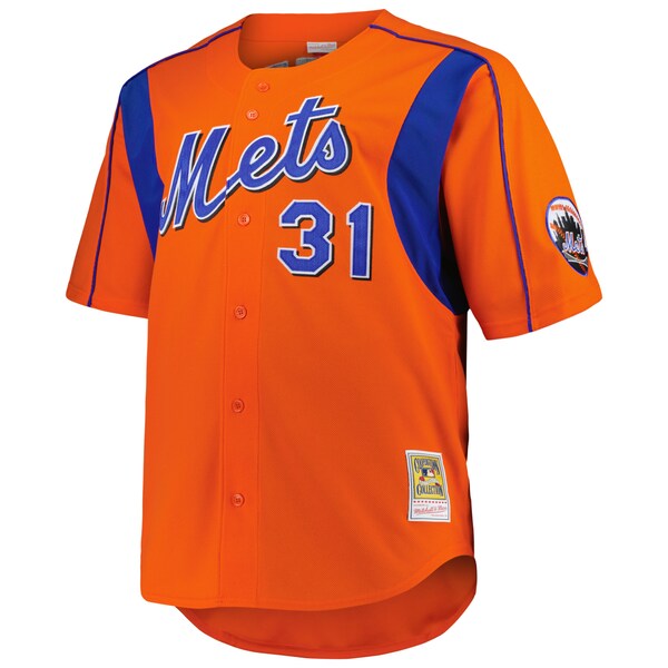 Mike Piazza New York Mets Big & Tall Cooperstown Collection Mesh Batting Practice Jersey - Orange/Royal - Image 3