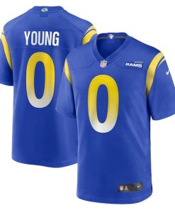 Alternative view of Byron Young Los Angeles Rams Nike Home Game Jersey - Royal/White