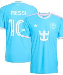 Lionel Messi Inter Miami CF adidas Originals 2025 Third Authentic Player Jersey - Blue/Light Pink/Black