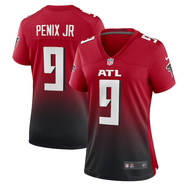 Michael Penix Jr. Atlanta Falcons Nike Women's Alternate Game Jersey - Red/Black - Image 3