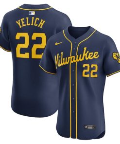 Christian Yelich Milwaukee Brewers Nike Alternate Home Elite Player Jersey - Navy