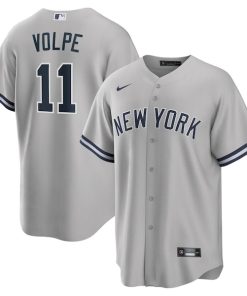 Alternative view of Anthony Volpe New York Yankees Nike Road Replica Jersey - Gray/White