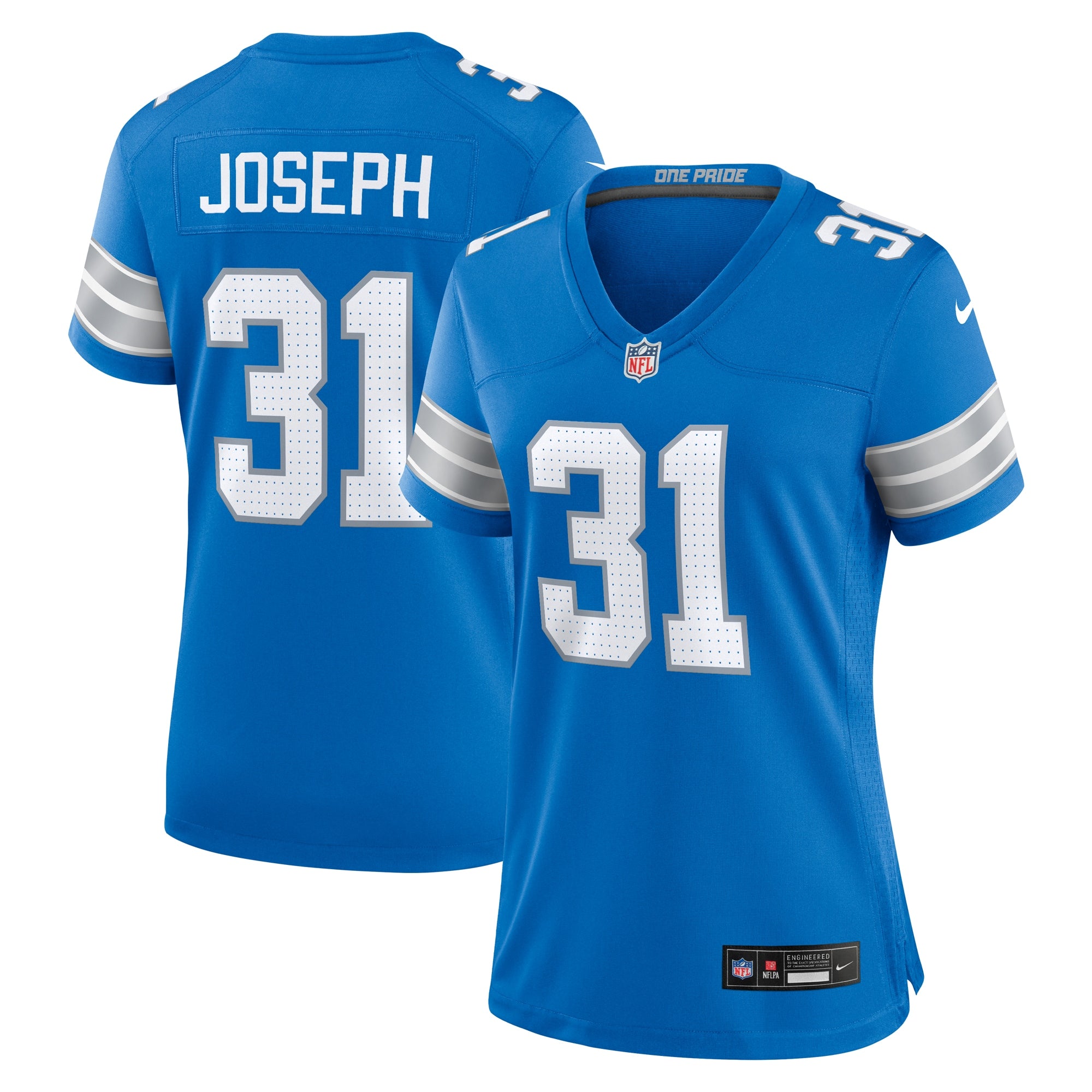 Kerby Joseph Detroit Lions Nike Women's Game Jersey - White/Blue - Image 6