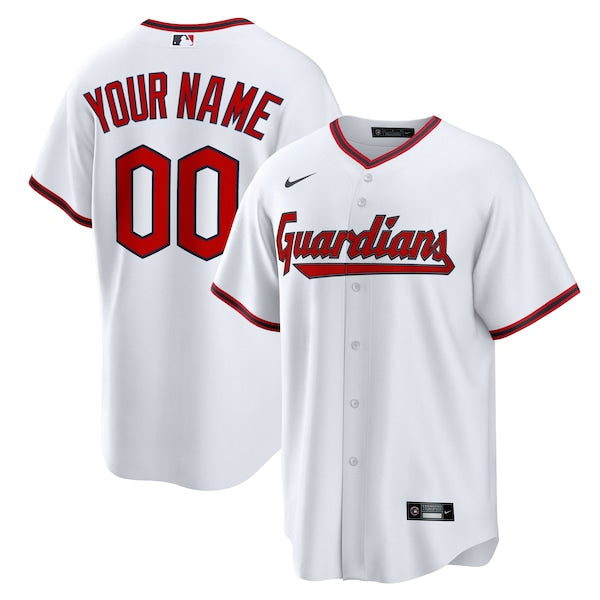 Cleveland Guardians Nike Home Custom Replica Jersey - White/Red - Image 2