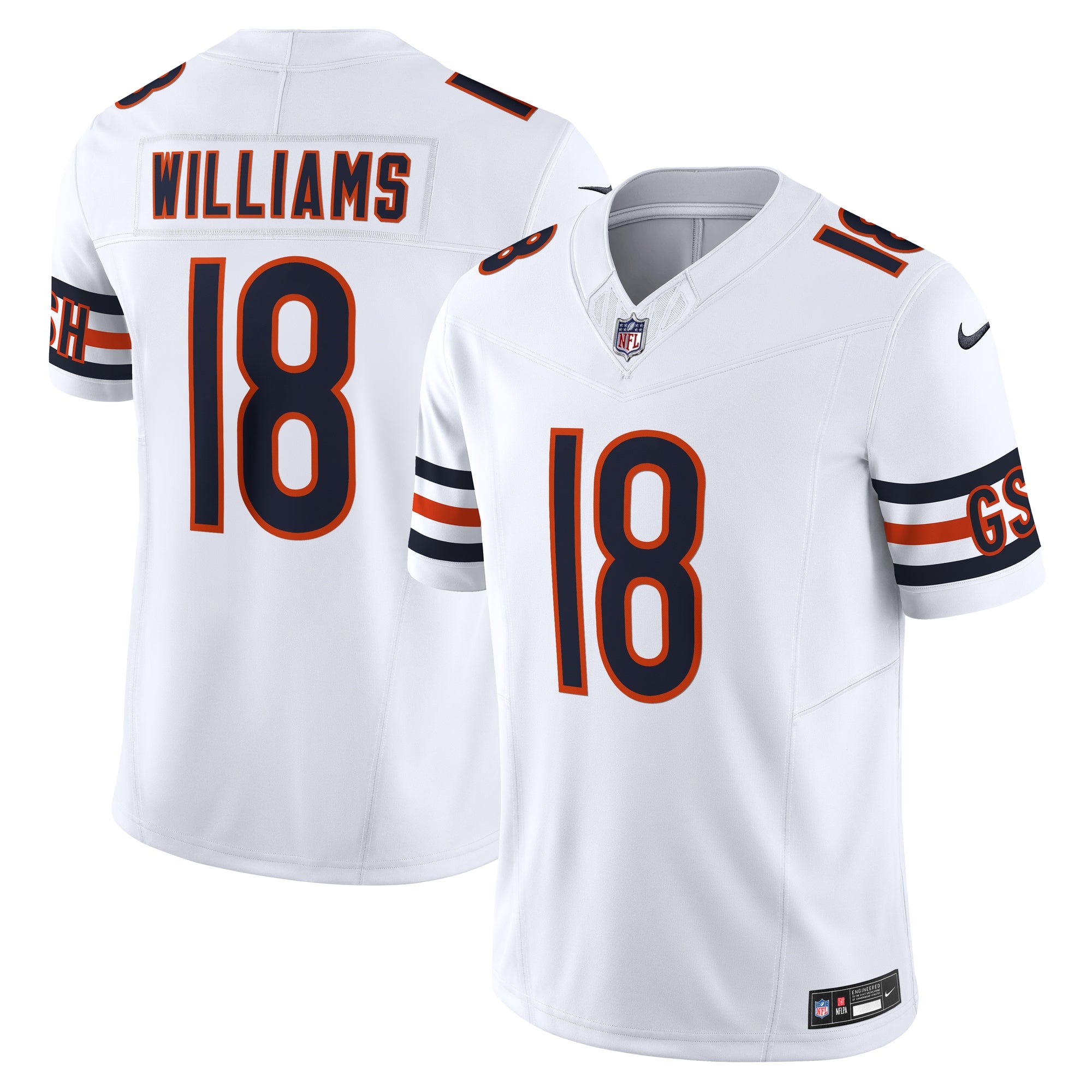 Caleb Williams Chicago Bears Nike Vapor F.U.S.E. Limited Jersey - Orange/White/Navy - Image 3