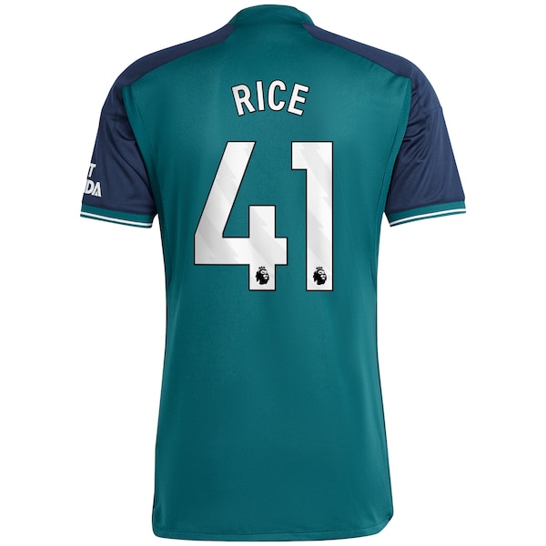Declan Rice Arsenal adidas 2023/24 Third Replica Player Jersey - Green/Yellow - Image 4