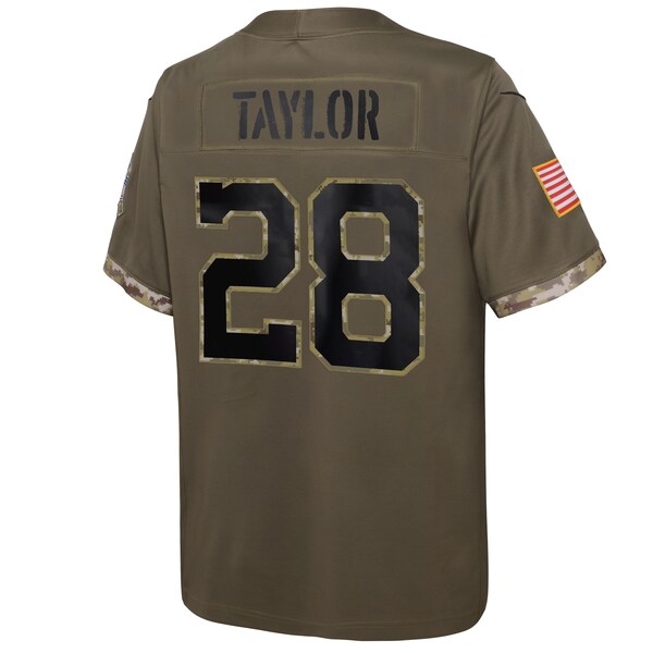 Jonathan Taylor Indianapolis Colts Nike Youth 2022 Salute To Service Player Limited Jersey - Olive - Image 3