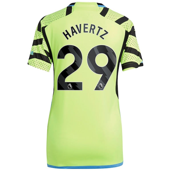 Kai Havertz Arsenal adidas Women's 2023/24 Away Replica Player Jersey - Yellow/Green/Red - Image 4