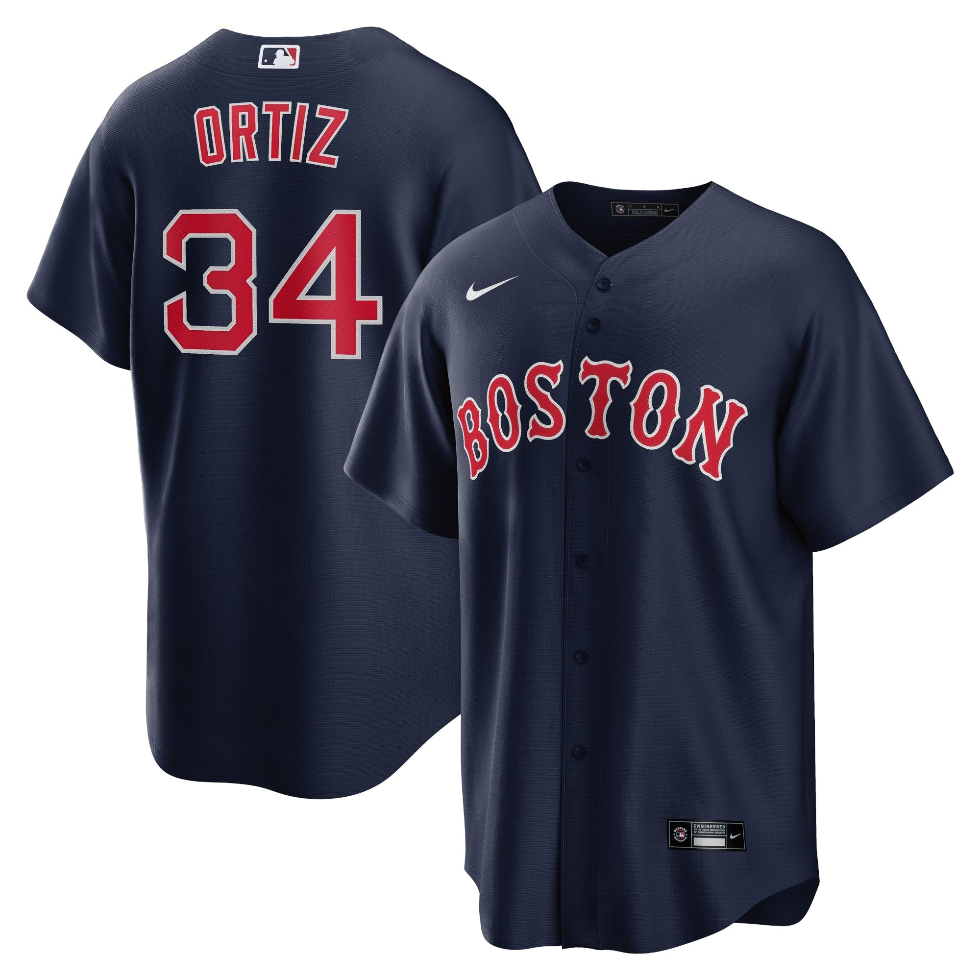 David Ortiz Boston Red Sox Nike Road Replica Player Jersey - Gray/Navy/Red/White - Image 5