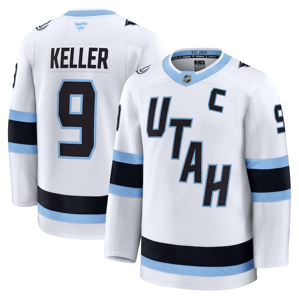Clayton Keller Utah Mammoth Away Premium Player Jersey - White/Black - Image 2
