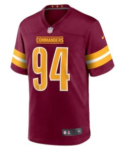 Alternative view of Daron Payne Washington Commanders Nike Player Game Jersey - Burgundy