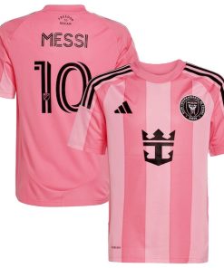 Lionel Messi Inter Miami CF adidas Youth 2025 Euforia Replica Player Jersey - Light Pink
