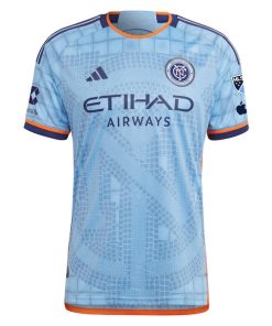 Alternative view of New York City FC adidas 2024 The Interboro Kit Authentic Patch Jersey - Sky Blue
