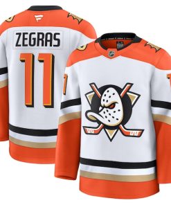 Trevor Zegras Anaheim Ducks  Away Premium Jersey - White/Orange