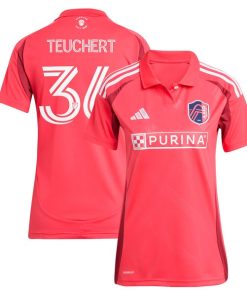 Cedric Teuchert St. Louis City SC adidas Women's 2025 Forever CITY Red Replica Player Jersey - Pink