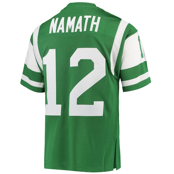 Joe Namath New York Jets 1968 Authentic Throwback Retired Player Jersey - Green - Image 3