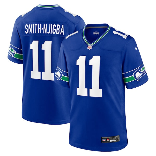 Jaxon Smith-Njigba Seattle Seahawks Nike Throwback Player Game Jersey - Royal/Navy - Image 2
