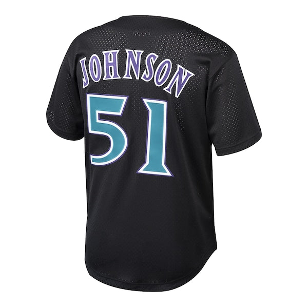 Randy Johnson Arizona Diamondbacks Cooperstown Collection Mesh Batting Practice Button-Up Jersey? - Black - Image 3