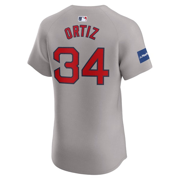 David Ortiz Boston Red Sox Nike Road Elite Player Jersey - Gray - Image 3