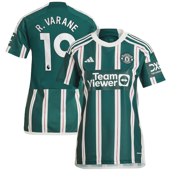 Raphael Varane Manchester United adidas Women's 2023/24 Away Replica Player Jersey - Green/Red - Image 2