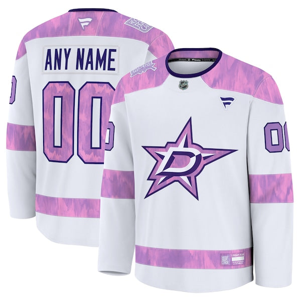 Dallas Stars 2024 Hockey Fights Cancer Custom Practice Jersey - White