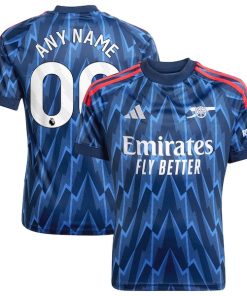 Alternative view of Arsenal adidas Youth 2025/26 Away Replica Custom Jersey - Blue/Red