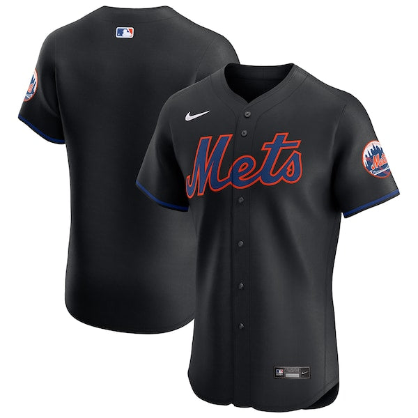 New York Mets Nike Alternate Vapor Premier Elite Patch Jersey - Black - Image 2