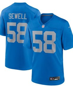 Alternative view of Penei Sewell Detroit Lions Nike Alternate Game Jersey -  Blue