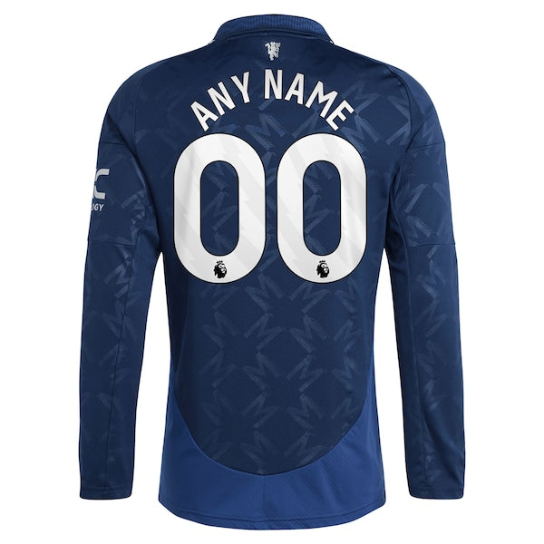 Manchester United adidas 2024/25 Away Replica Long Sleeve Custom Jersey - Navy - Image 4