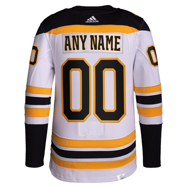 Boston Bruins adidas Away Primegreen Authentic Custom Jersey - White - Image 3
