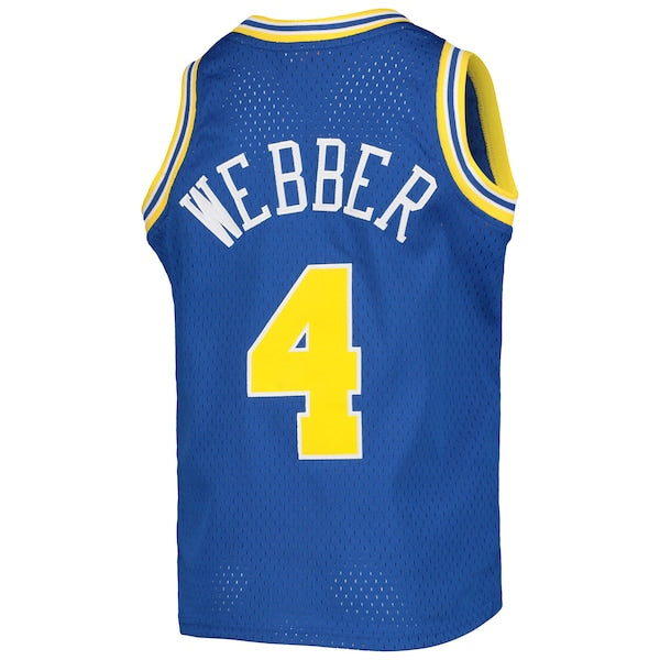 Chris Webber Golden State Warriors Youth 1993/94 Hardwood Classics Swingman Jersey - Royal - Image 3