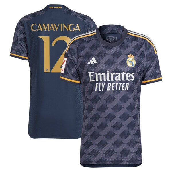 Eduardo Camavinga Los Merengues adidas 2023/24 Away Authentic Player Jersey - Navy/White - Image 3