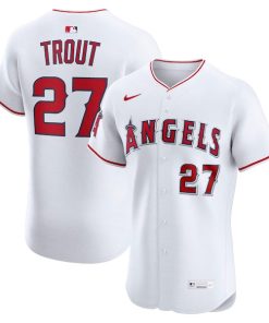 Mike Trout Los Angeles Angels Nike Home ElitePlayer  Jersey - White/Red