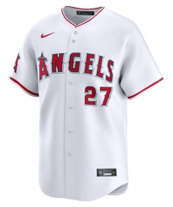 Alternative view of Mike Trout Los Angeles Angels Nike Youth Home Limited Player Jersey - White