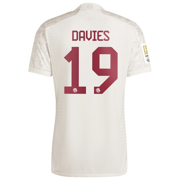 Alphonso Davies Bayern Munich adidas 2023/24 Third Authentic Jersey - White - Image 3