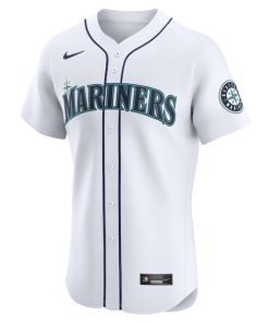 Alternative view of Seattle Mariners Nike Home Elite Custom Jersey - White
