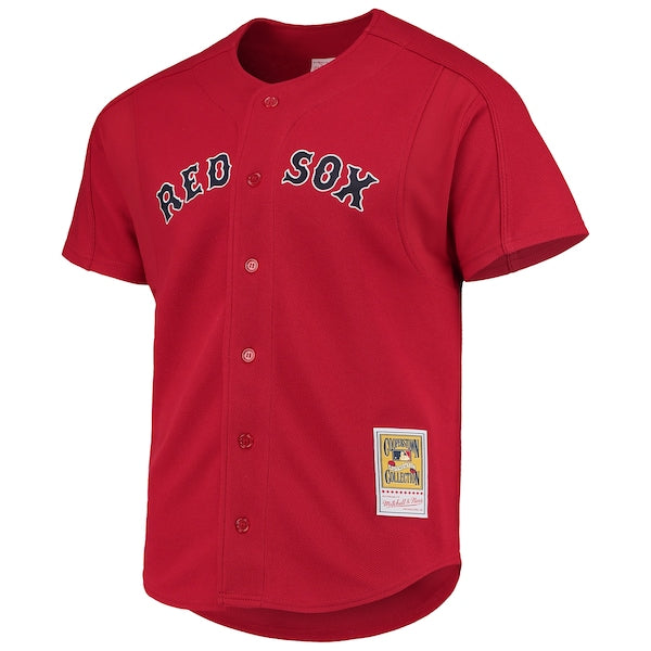 David Ortiz Boston Red Sox Cooperstown Collection Mesh Batting Practice Button-Up Jersey - Red - Image 2