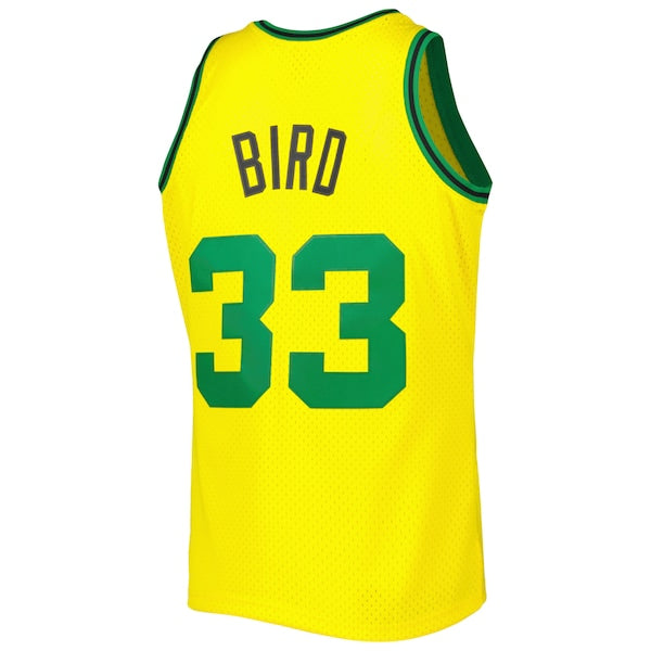 Larry Bird Boston Celtics 1985-86 Hardwood Classics Reload 3.0 Swingman Jersey - Gold - Image 3
