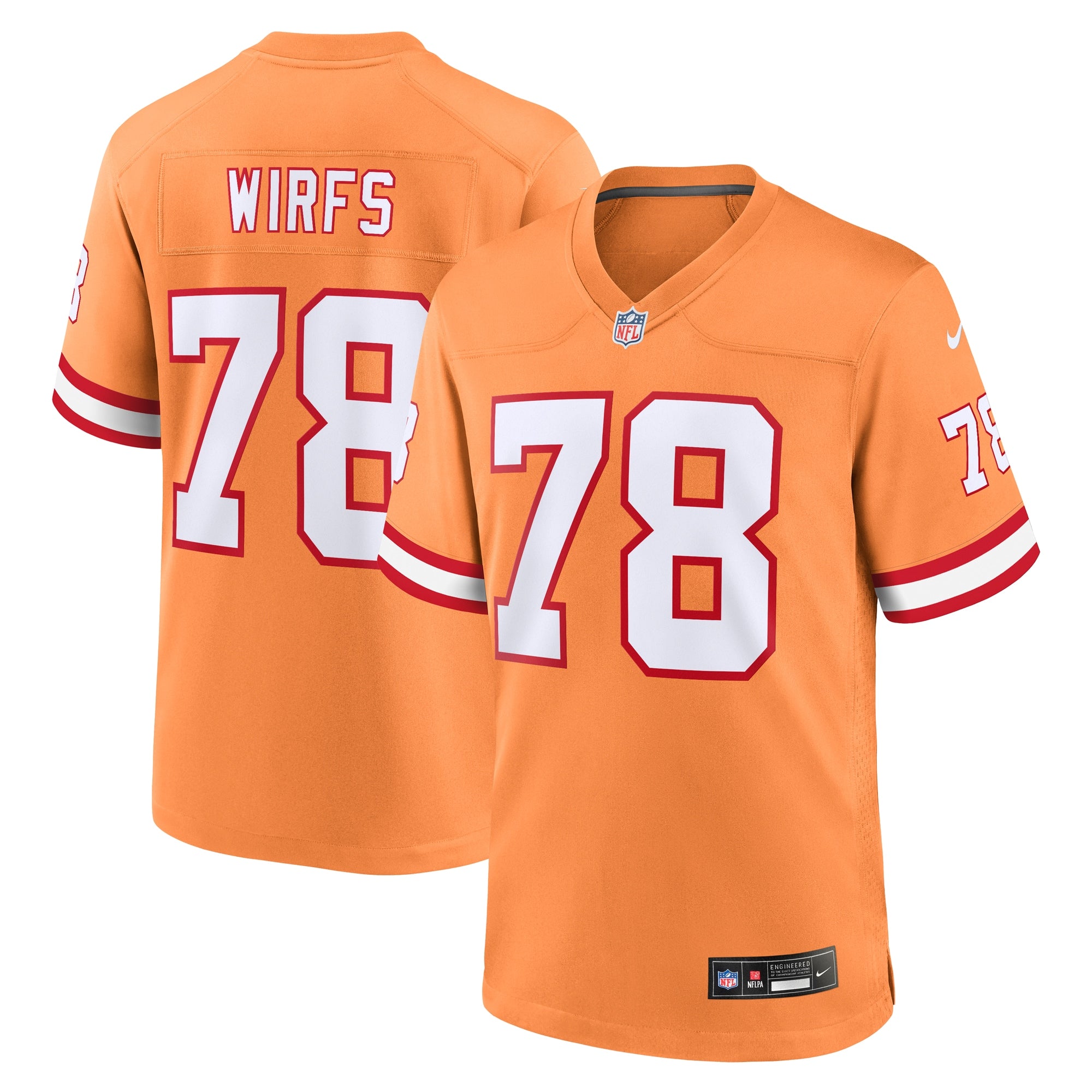 Tristan Wirfs Tampa Bay Buccaneers Nike Player Game Jersey - Red/Orange - Image 6