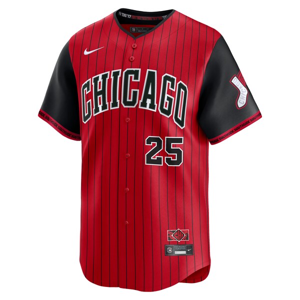 Andrew Vaughn Chicago White Sox Nike 2025 City Connect Limited Player Jersey - Red/Black - Image 2