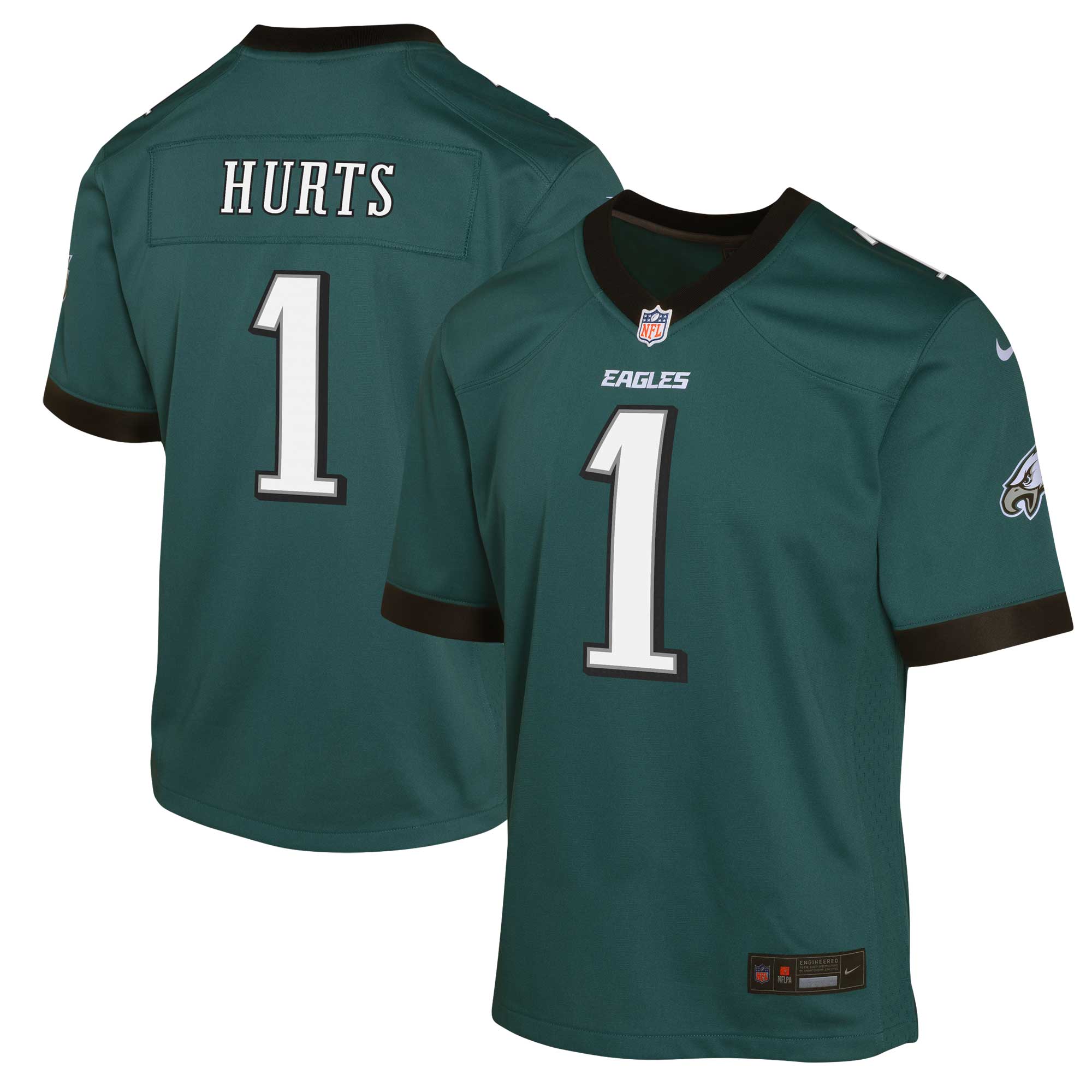 Jalen Hurts Philadelphia Eagles Nike Youth Game Jersey - Black - Image 6