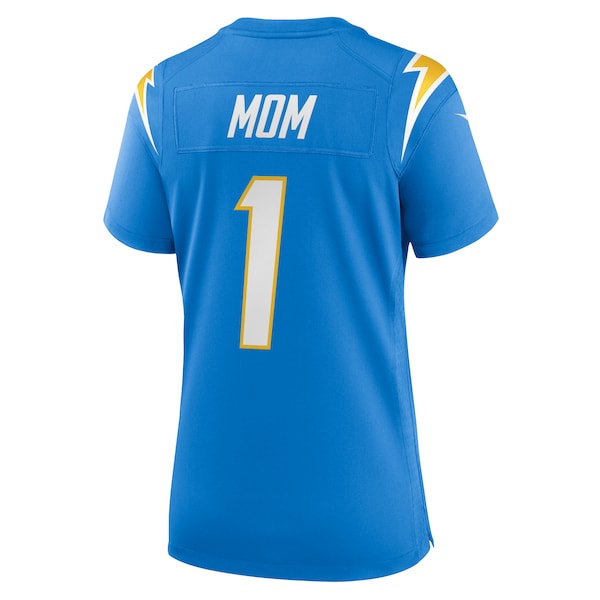 Number 1 Mom Los Angeles Chargers Nike Women's Game Jersey - Powder Blue - Image 3
