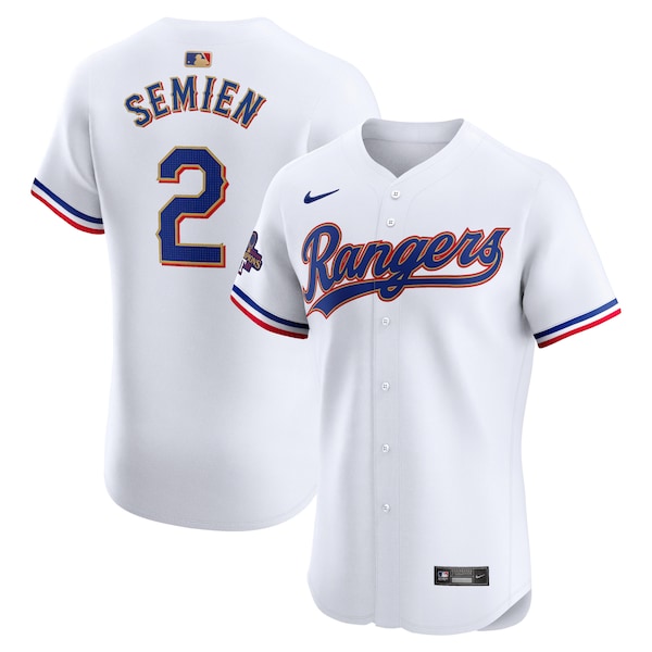 Marcus Semien Texas Rangers Nike 2024 Gold Collection Elite Player Jersey?ยจC White