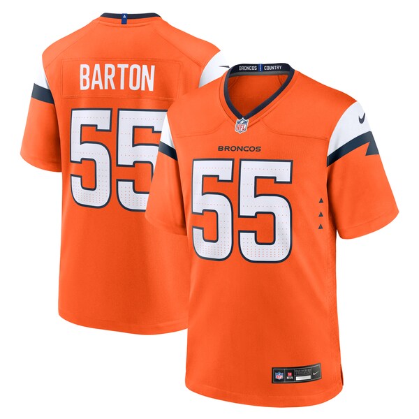 Cody Barton Denver Broncos Nike Game Jersey - Orange