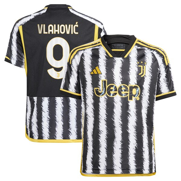 Du?an Vlahovi? Juventus adidas Youth 2023/24 Home Replica Jersey - Black