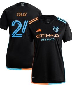 Tayvon Gray New York City FC adidas Women's 2024 24/7 Kit Replica Player Jersey - Black