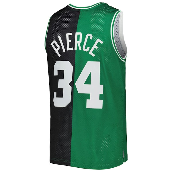 Paul Pierce Boston Celtics Hardwood Classics 2007/08 Split Swingman Jersey - Black/Kelly Green - Image 4