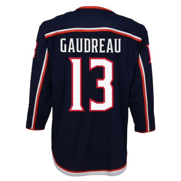 Johnny Gaudreau Columbus Blue Jackets Youth 2022/23 Premier Player Jersey - Navy - Image 3