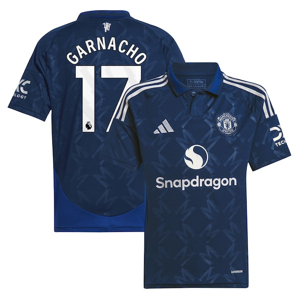 Alejandro Garnacho Manchester United adidas Youth 2024/25 Away Replica Player Jersey - Navy - Image 2